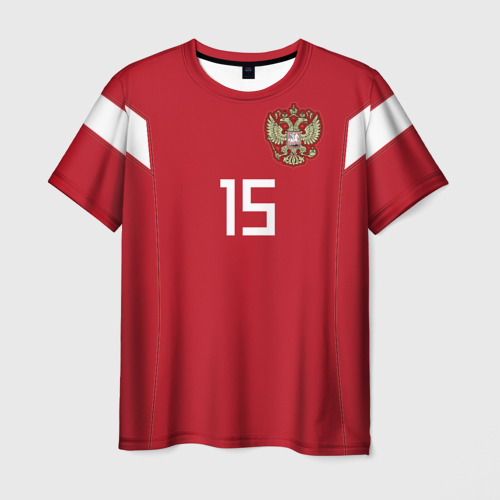 Мужская футболка с принтом Алексей Миранчук ЧМ 2018, вид спереди №1
