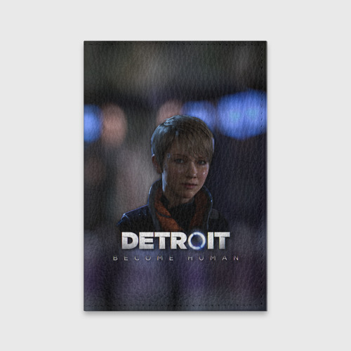 Обложка для паспорта матовая кожа Detroit: Become Human - Kara, цвет бирюзовый
