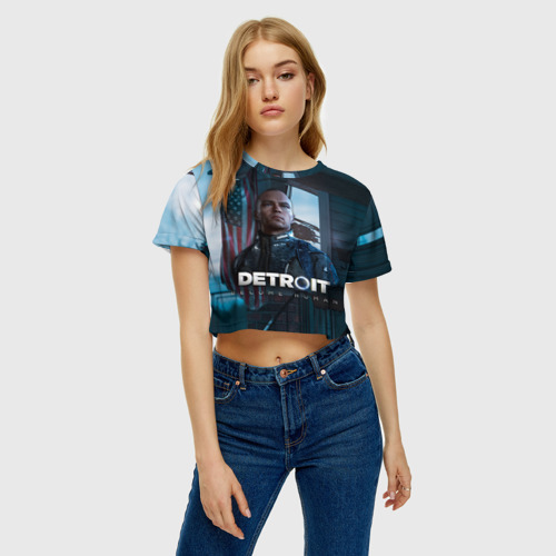 Женская футболка Crop-top 3D Detroit: Become Human - Markus, цвет 3D печать - фото 4