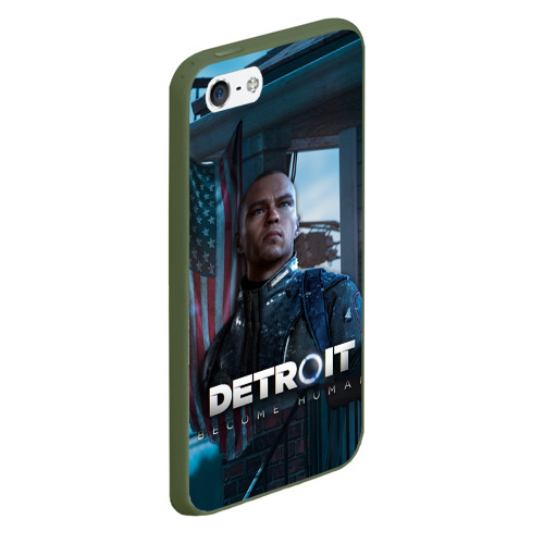 Чехол для iPhone 5/5S матовый Detroit: Become Human - Markus, цвет темно-зеленый - фото 3