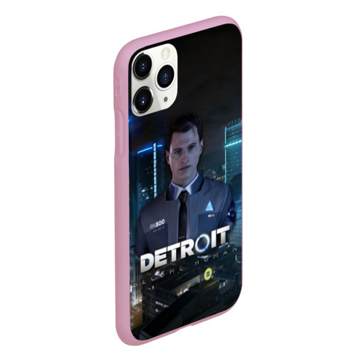 Чехол для iPhone 11 Pro Max матовый Detroit: Become Human - Connor, цвет розовый - фото 3