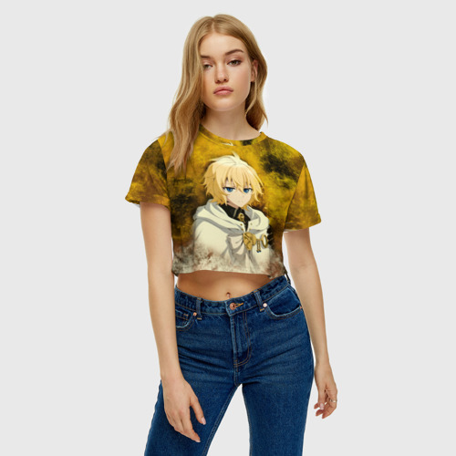 Женская футболка Crop-top 3D Mikaela Hyakuya, цвет 3D печать - фото 4