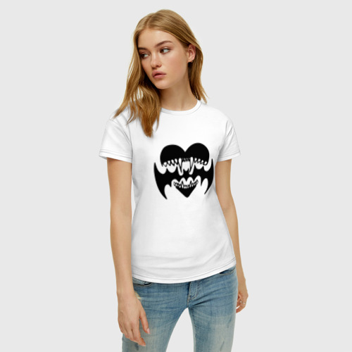 Женская футболка хлопок Лизер, цвет белый - фото 3