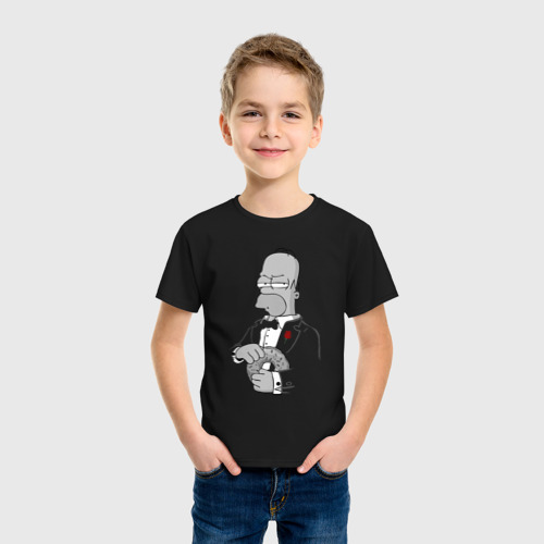 Детская футболка хлопок Дон Гомер, цвет черный - фото 3