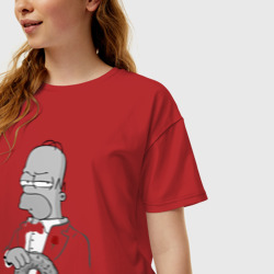 Женская футболка хлопок Oversize Дон Гомер - фото 2