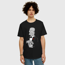 Мужская футболка хлопок Oversize Дон Гомер - фото 2