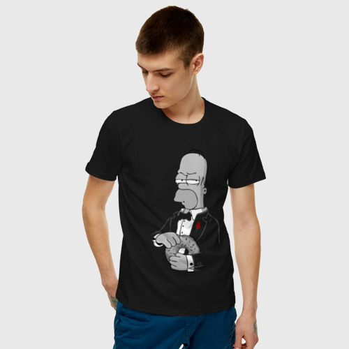 Мужская футболка хлопок Дон Гомер, цвет черный - фото 3