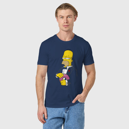 Мужская футболка хлопок Дон Гомер, цвет темно-синий - фото 3
