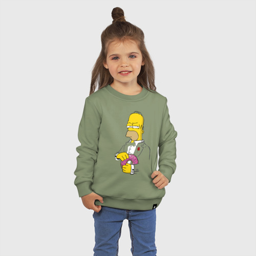 Детский свитшот хлопок Дон Гомер, цвет авокадо - фото 3