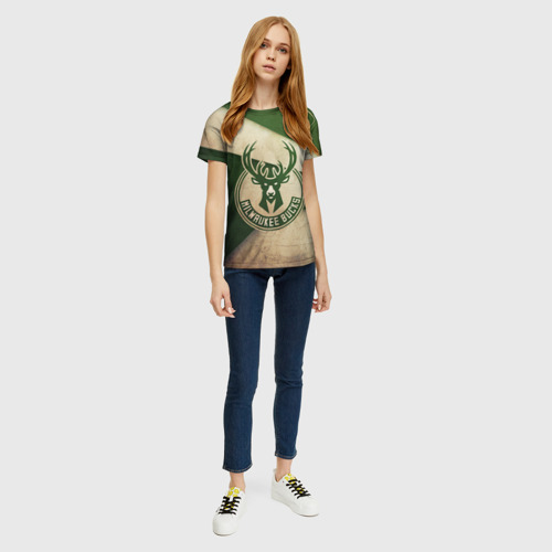 Женская футболка 3D с принтом Милуоки Бакс, вид сбоку #3
