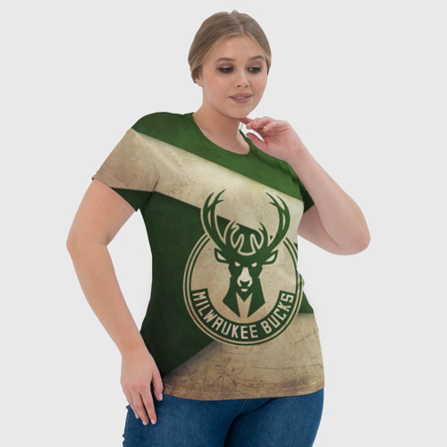 Женская футболка 3D с принтом Милуоки Бакс, фото #4