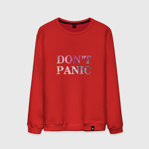 Мужской свитшот хлопок Don't Panic, цвет красный