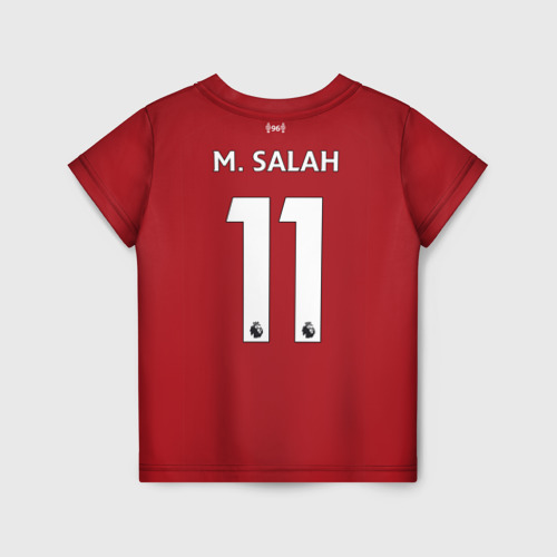Детская футболка с принтом М.Салах 18-19 home, вид сзади №1