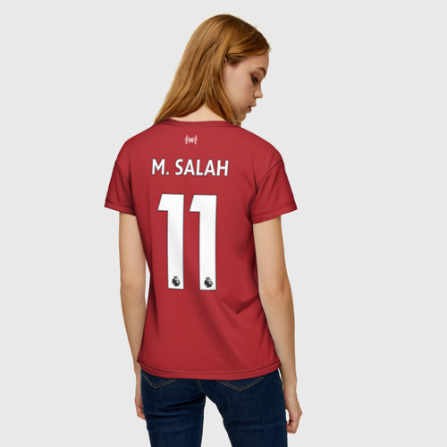 Женская футболка 3D с принтом МСалах 18-19 home, вид сзади #2
