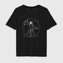 Мужская футболка хлопок Oversize Витрувианский человек