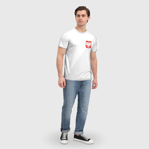 Мужская футболка 3D Польша домашняя форма, цвет 3D печать - фото 5