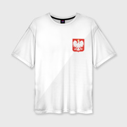 Женская футболка oversize 3D Польша домашняя форма
