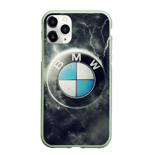 Чехол для iPhone 11 Pro матовый Логотип BMW, цвет салатовый