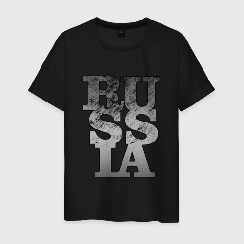 Мужская футболка хлопок Russia style, цвет черный