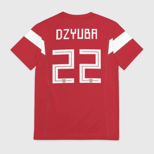 Мужская футболка 3D с принтом Дзюба ЧМ 2018, вид сзади #1