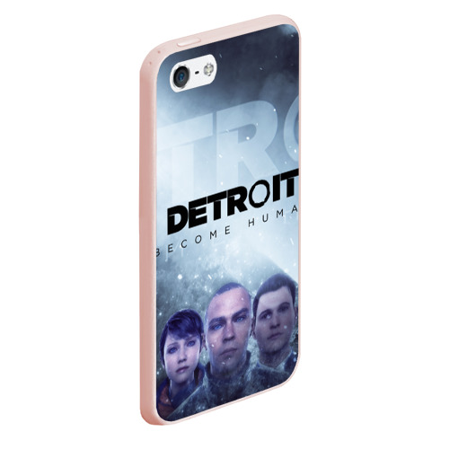 Чехол для iPhone 5/5S матовый Detroit Become Human, цвет светло-розовый - фото 3