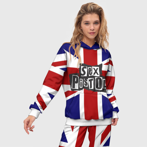 Женский костюм с толстовкой 3D Sex Pistols, цвет белый - фото 3