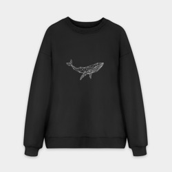 Мужской свитшот oversize без начеса хлопок Кит лайн арт минимализм