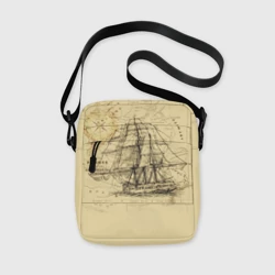 Сумка через плечо 3D Старая карта и корабль