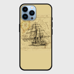 Чехол для iPhone 14 Pro Max Старая карта и корабль