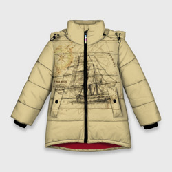 Зимняя куртка для девочек 3D Старая карта