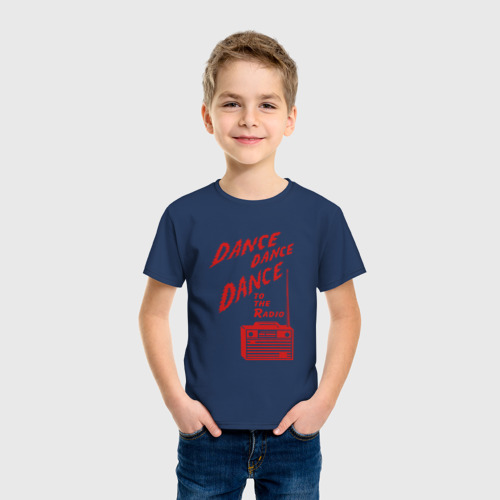 Детская футболка хлопок с принтом Dance to the radio, фото на моделе #1