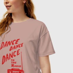 Женская футболка хлопок Oversize Dance to the radio - фото 2