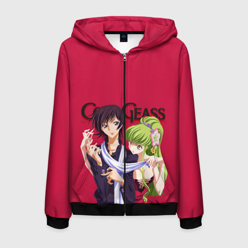 Мужская толстовка 3D на молнии Code Geass - Lelouch and C.C., цвет черный