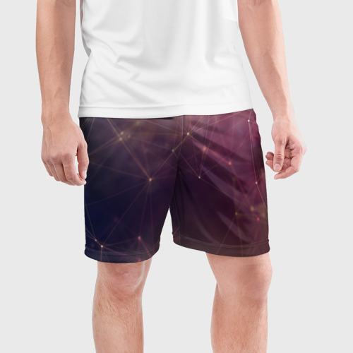 Мужские шорты спортивные Геометрия космоса, цвет 3D печать - фото 3