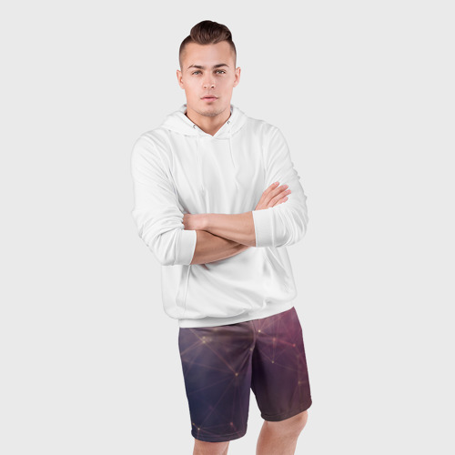 Мужские шорты спортивные Геометрия космоса, цвет 3D печать - фото 5