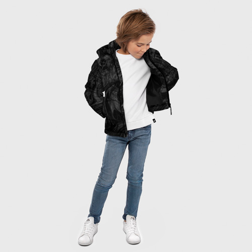 Зимняя куртка для мальчиков 3D Серая материя, цвет черный - фото 5