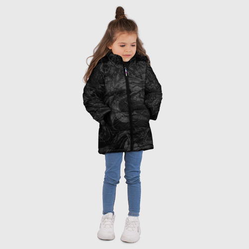 Зимняя куртка для девочек 3D Серая материя, цвет черный - фото 5