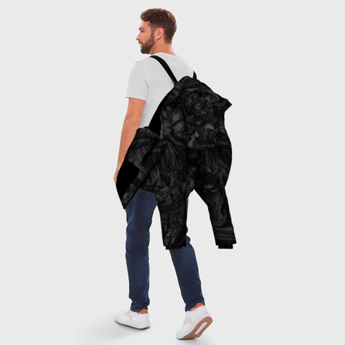 Мужская зимняя куртка 3D с принтом Серая материя, вид сзади #2