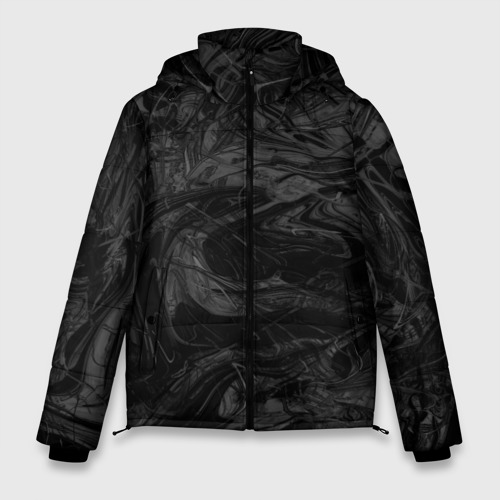 Мужская зимняя куртка 3D с принтом Серая материя, вид спереди #2