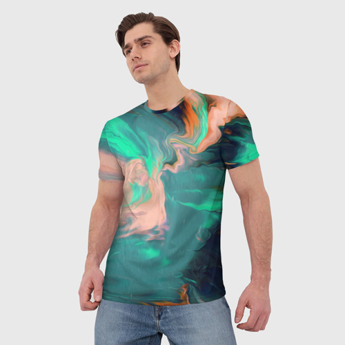 Мужская футболка 3D Кислотные разводы, цвет 3D печать - фото 3