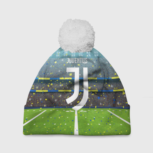 Шапка 3D c помпоном JUVENTUS, цвет 3D печать