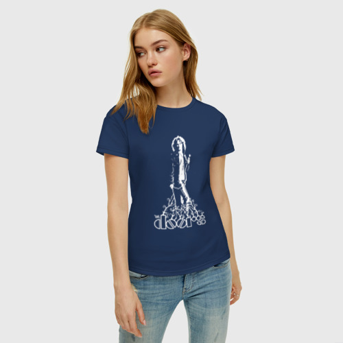 Женская футболка хлопок Джим Моррисон - The Doors, цвет темно-синий - фото 3