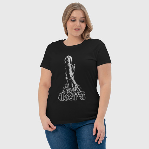 Женская футболка хлопок Джим Моррисон - The Doors, цвет черный - фото 6