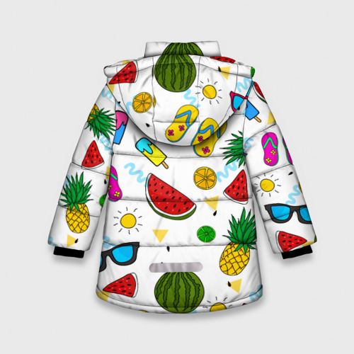 Зимняя куртка для девочек 3D Летняя, цвет светло-серый - фото 2