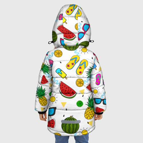 Зимняя куртка для девочек 3D Летняя, цвет светло-серый - фото 4