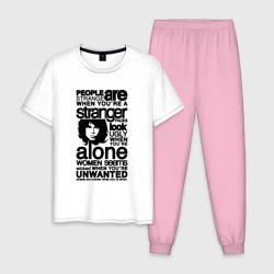 Мужская пижама с белой футболкой хлопок The Doors - People are Strange