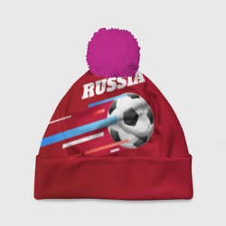 Шапка 3D c помпоном Футбол Россия