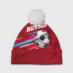 Шапка 3D c помпоном Футбол Россия