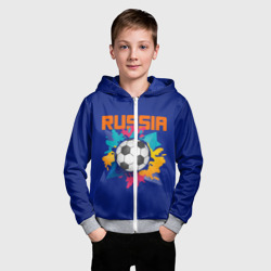 Детская толстовка 3D на молнии Футбол Россия - фото 2