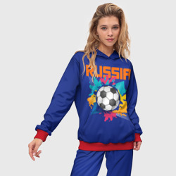 Женский костюм с толстовкой 3D Футбол Россия - фото 2